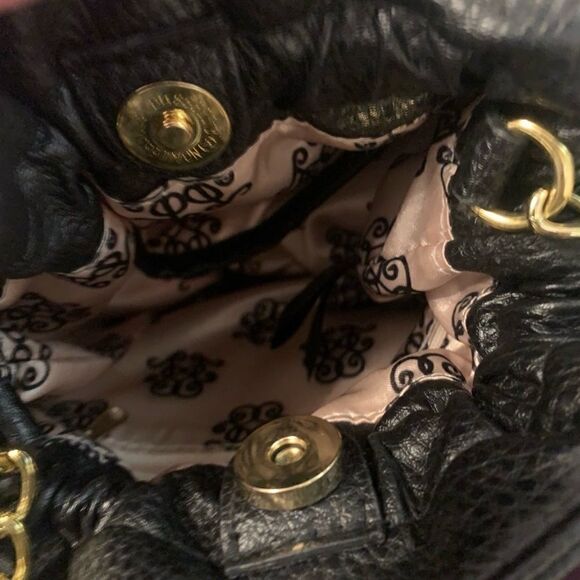 Black Quilted Jessica Simpson Mini Bucket Bag - Picture 3 of 6